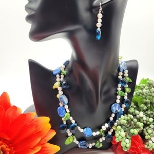 Gorgeous genuine pearl necklace set